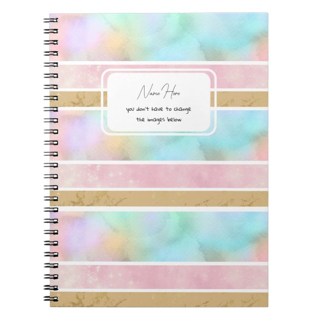 Funny Customizable Stripes Nice Student Notebook Notizblock (Vorderseite)