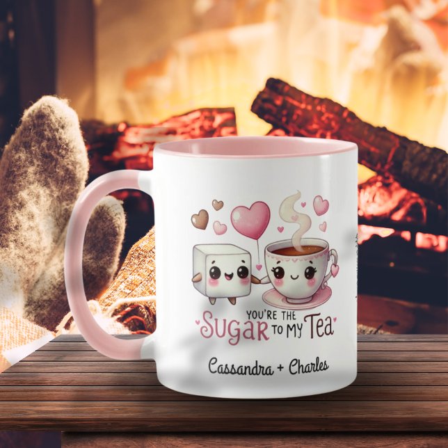Funny Customized Couple "Sugar to My Tee" Tasse (Funny Customized Couple "Sugar to My Tea" Mug)