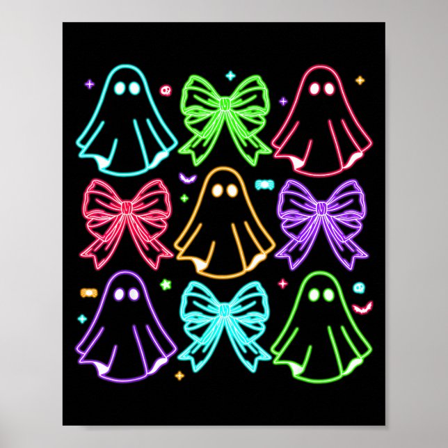 Funny Cute Boo Ghost Soky Season Glow In Halloween Poster (Vorne)