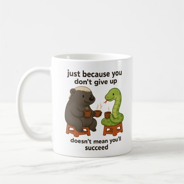 Funny, cute, cartoon animal snake short quote gift kaffeetasse (Links)