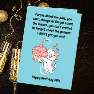 Funny Cute Chat moderne Carte de voeux d'anniversa