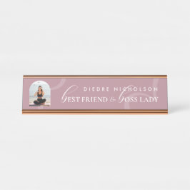 Funny Cute Chic Best Friend & Boss Lady Galentines Schreibtischnamensplakette