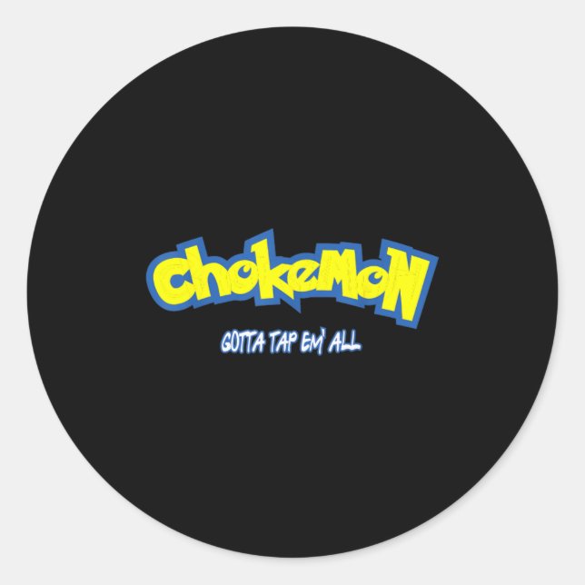 Funny Cute Chokemon Jiu Jitsu  Runder Aufkleber (Vorderseite)