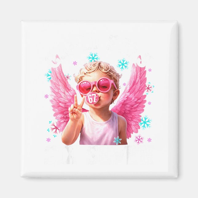 Funny Cute Cud Says Six Seven Valentine's Day 67 M Magnet (Vorne)
