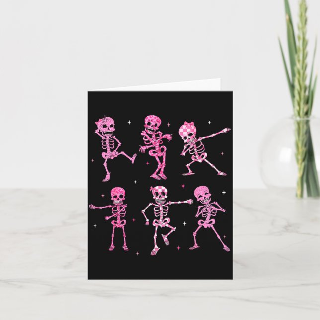 Funny Cute Dancing Skeleton Halloween Costume Shir Karte (Vorderseite)