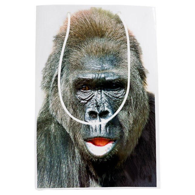 FUNNY CUTE GORILLA MITTLERE GESCHENKTÜTE (Vorderseite)