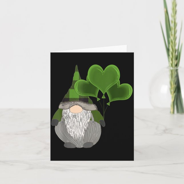Funny Cute Irish Gnome St Patricks Day Heart Ballo Karte (Vorderseite)