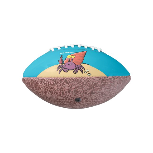 Funny cute purple cartoon hermit crab football (Gedreht 270)