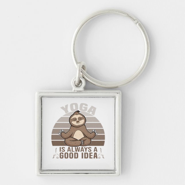 Funny cute sloth doing yoga. funny yoga poses schlüsselanhänger (Vorne)
