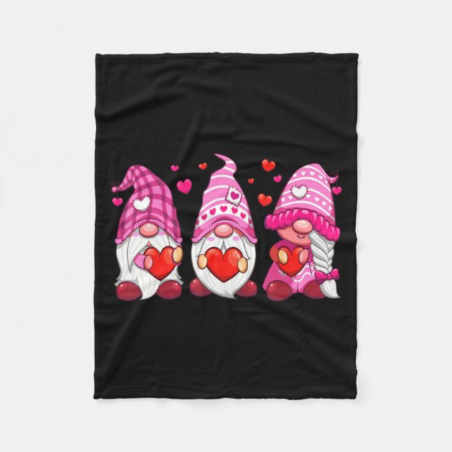 Funny Cute Three Gnomies Nk Hearts Matching Vale  Fleecedecke (Vorderseite)
