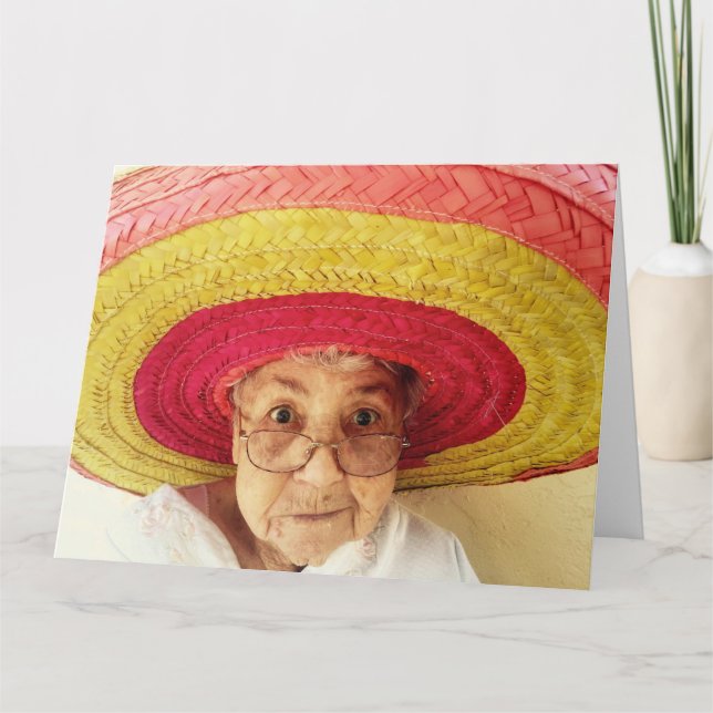 FUNNY CUTE VIEILLE DAME CARTE D'ANNIVERSAIRE POUR  (Devant)