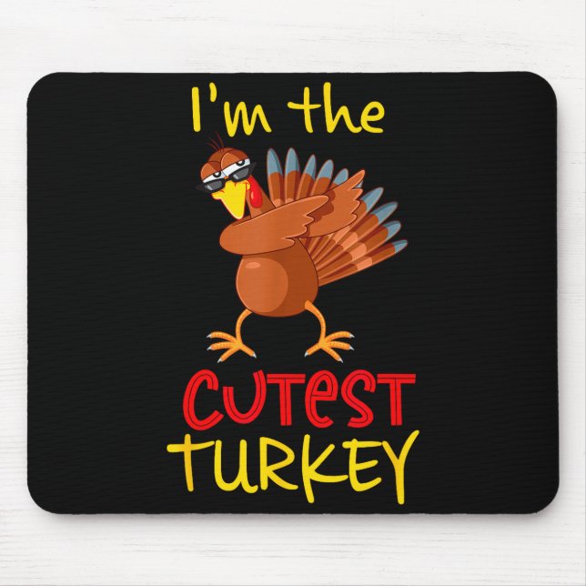 Funny Cutest Turkey Matching Family Group Thanksgi Mousepad (Vorne)