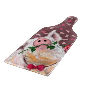 Funny Cutting Board mit Gentleman Pig Schneidebrett