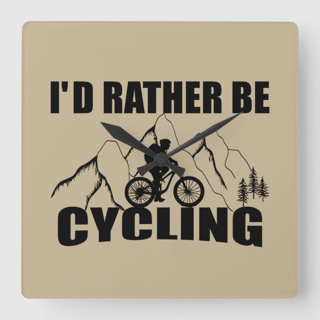 Funny Cycle Zitat Quadratische Wanduhr (Vorderseite)