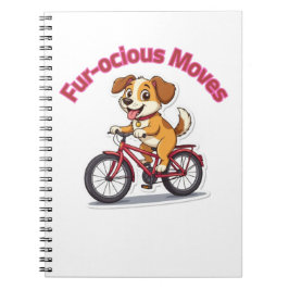 **Funny Cycling Dog – Cute Dog Riding a Bicycle Il Notizblock
