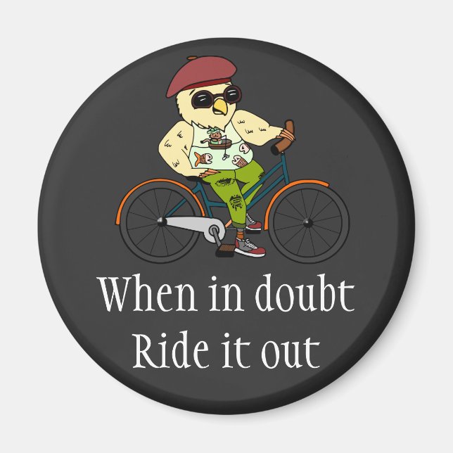Funny Cyclist Bird | Bei Zweifelsfällen Magnet (Vorne)