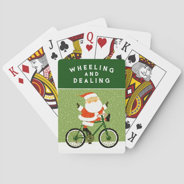 Funny Cyclist Weihnachtskarten spielen Spielkarten (Rückseite)
