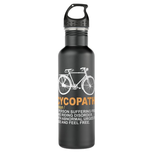 Funny Cycopath Design für Radfahrer Edelstahlflasche (Vorderseite)