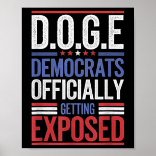 Funny D.o.g.e Doge Government Efficiency US Flag Poster