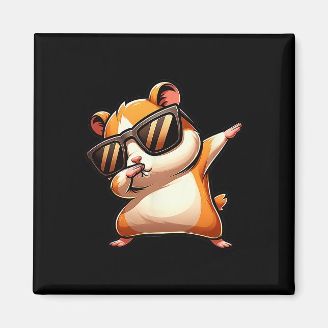 Funny Dab Animal Dabbing Hamster Meme Magnet (Vorne)