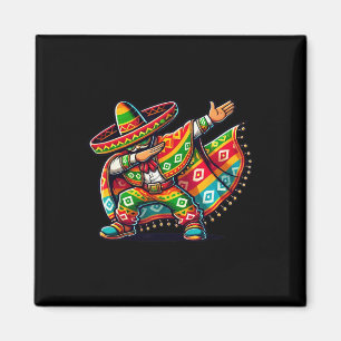 Funny Dabbing Boys Mexican Poncho Cinco De Mayo Magnet