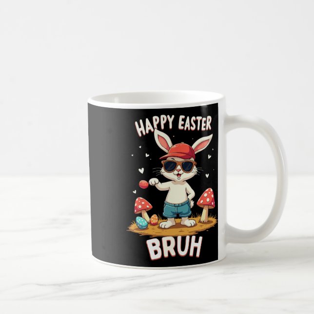 Funny Dabbing Bunny Happy Easter Bruh Kaffeetasse (Rechts)