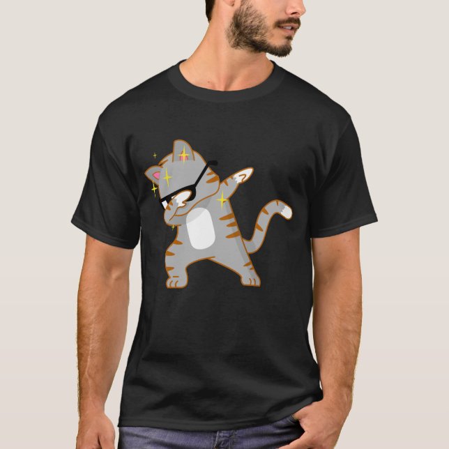Funny Dabbing Cat Kitty with Shades Humor Shirt  (Vorderseite)