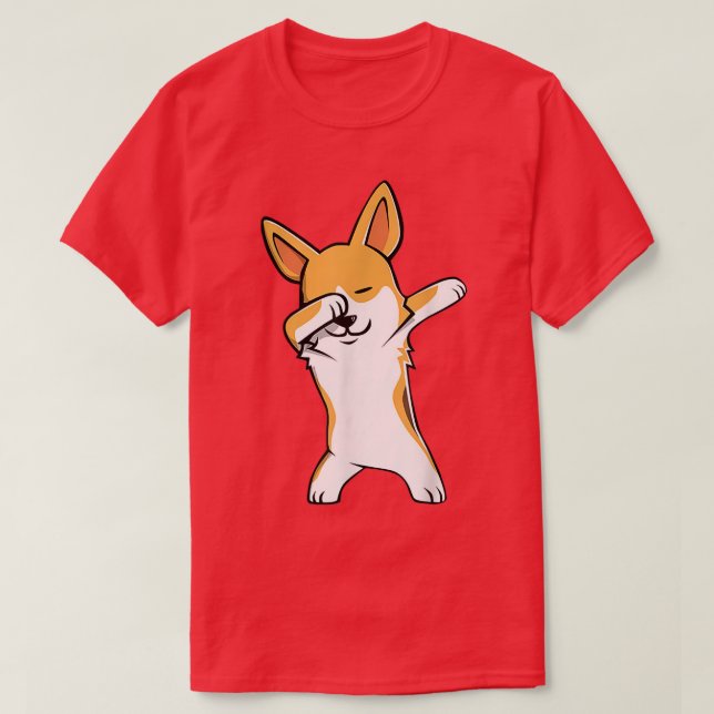 Funny Dabbing Corgi Hund Dab Dance T - Shirt (Design vorne)