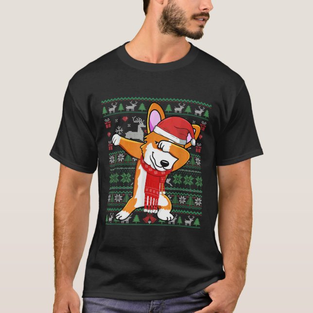 Funny Dabbing Corgi laide Noël Sweat Co (Devant)