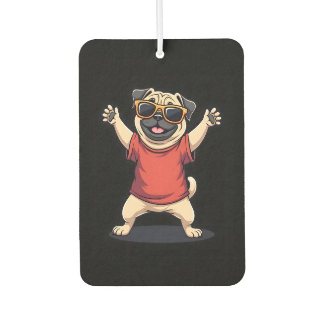 Funny Dabbing Dab Mops Hunde Tiere Tanz Tier Welpe Autolufterfrischer (Vorderseite)