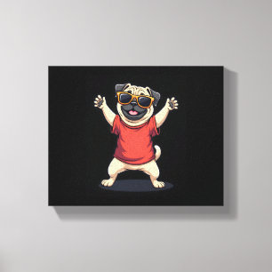 Funny Dabbing Dab Mops Hunde Tiere Tanz Tier Welpe Leinwanddruck