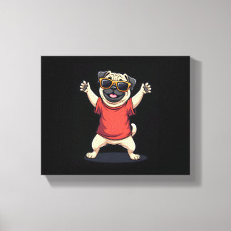 Funny Dabbing Dab Mops Hunde Tiere Tanz Tier Welpe Leinwanddruck