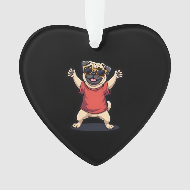 Funny Dabbing Dab Mops Hunde Tiere Tanz Tier Welpe Ornament (Vorderseite)