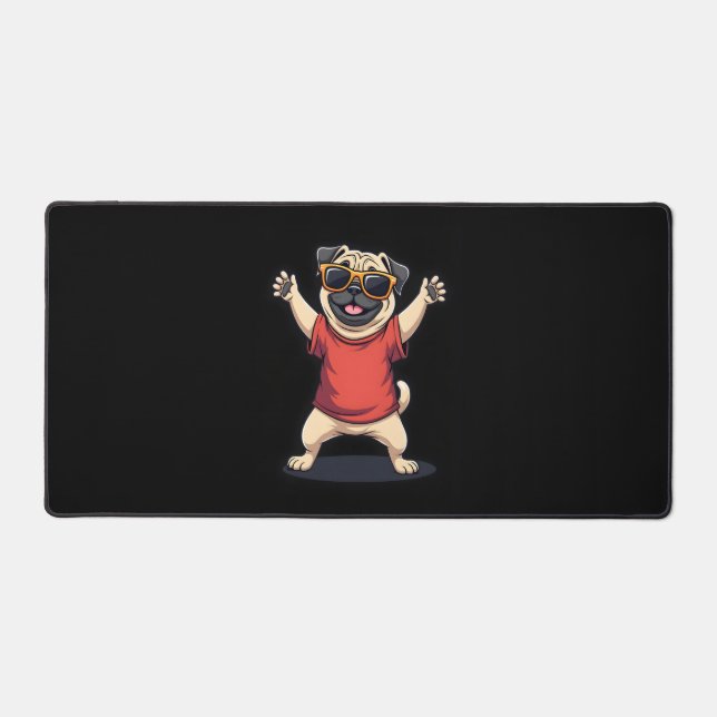 Funny Dabbing Dab Mops Hunde Tiere Tanz Tier Welpe Schreibtischunterlage (Vorderseite)