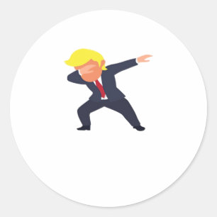 Funny Dabbing Design Classic Runder Aufkleber