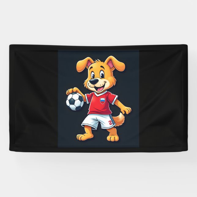 Funny Dabbing Dog Russland Fußball Jersey Russisch Banner (Horizontal)