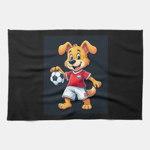 Funny Dabbing Dog Russland Fußball Jersey Russisch Geschirrtuch