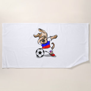 Funny Dabbing Dog Russland Fußball Jersey Russisch Strandtuch