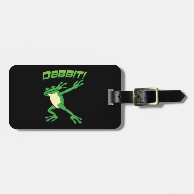 Funny Dabbing Frog Toad Hip Hop Dab Dance Dabbit Gepäckanhänger (Vorderseite horizontal)