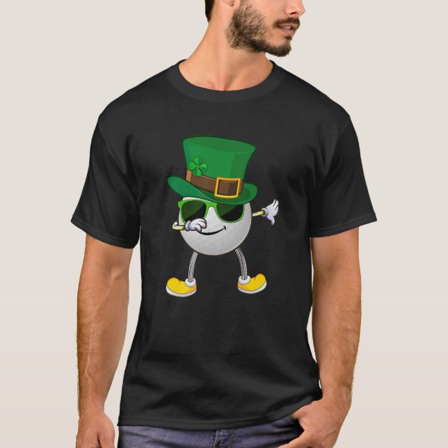 Funny Dabbing Golf Ball St. Patrick's Day T-Shirt (Vorderseite)