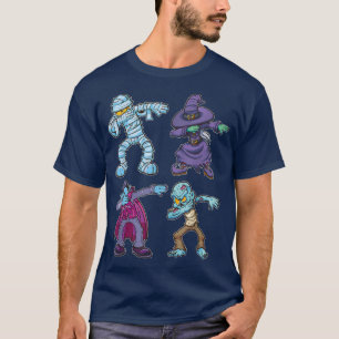 Funny Dabbing Halloween Skeleton Zombie Beängstige T-Shirt