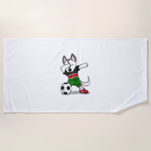 Funny Dabbing Husky Dog Kenya Football - Kenyan Fl Strandtuch