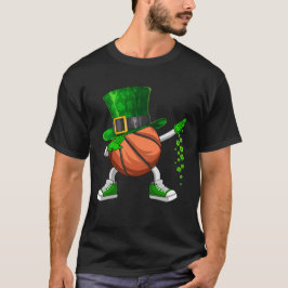 Funny Dabbing Kleeblatt Basketball St Patrick's Da T-Shirt