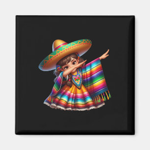 Funny Dabbing Mexican Poncho Sombrero Cinco De May Magnet