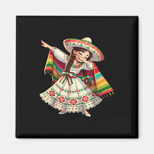 Funny Dabbing Mexican Poncho Sombrero Cinco De May Magnet