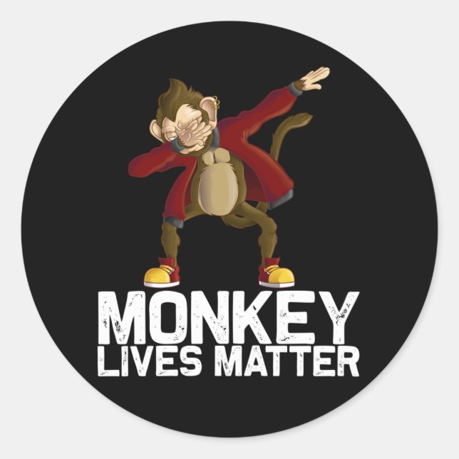 Funny Dabbing Monkey Runder Aufkleber (Vorderseite)