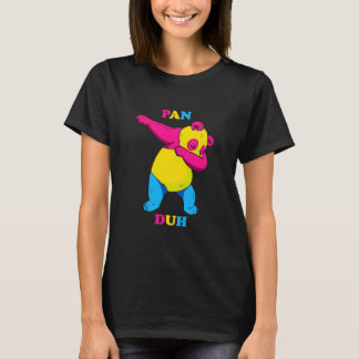 Funny Dabbing Pan Duh Panda Pansexual Pride Flag L T-Shirt