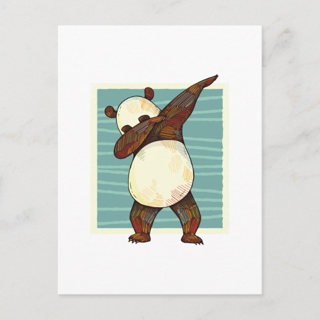 Funny Dabbing Panda Bear Teen Graphics Cartoon Kid Postkarte (Vorderseite)