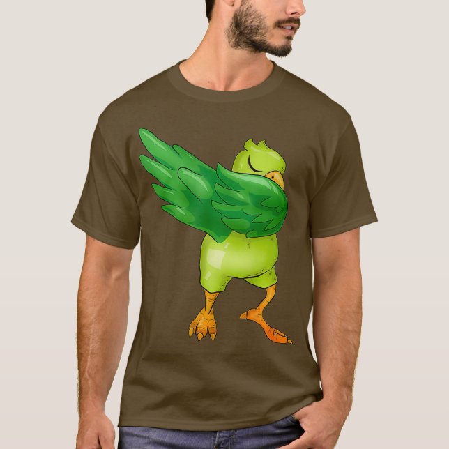 Funny Dabbing Parrot Geschenk Kinder Parrot Lover T-Shirt (Vorderseite)