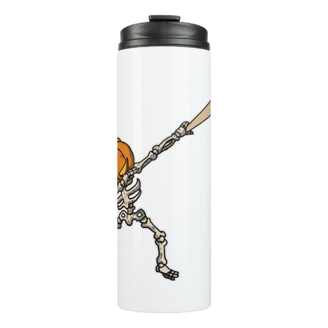 Funny Dabbing Pumpkin Head Baseball Geschenk Idee Thermosbecher (Vorderseite)